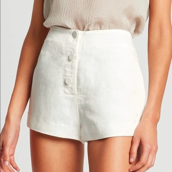 Sir. The Label Laney Linen High-waist Button Front Mini Shorts Size XS - Picture 2 of 16
